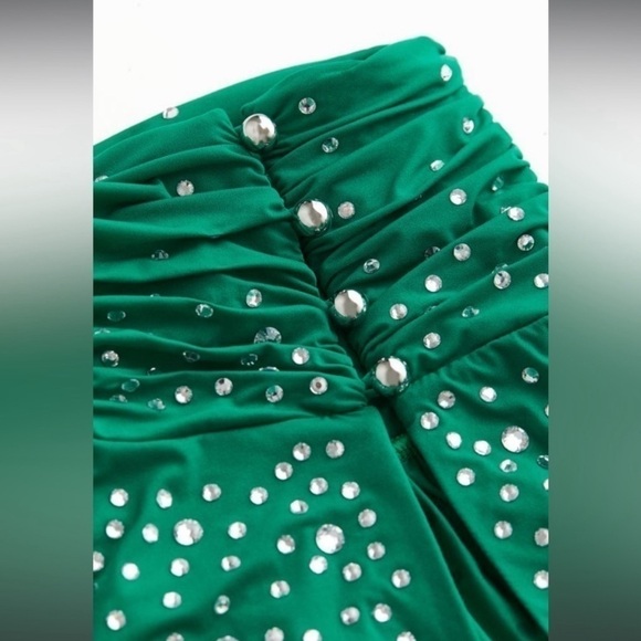 RARE Paco Rabanne Green/crystal Blouse Top - Picture 4 of 11